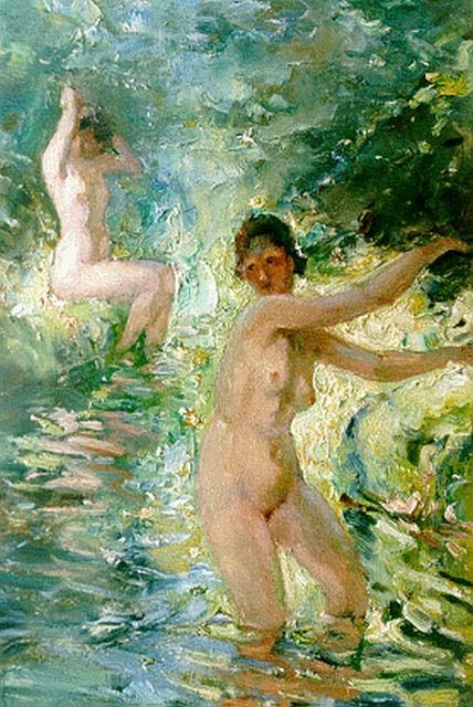 Miolée A.  | Bathing women, 35.0 x 25.1 cm, signed l.r.