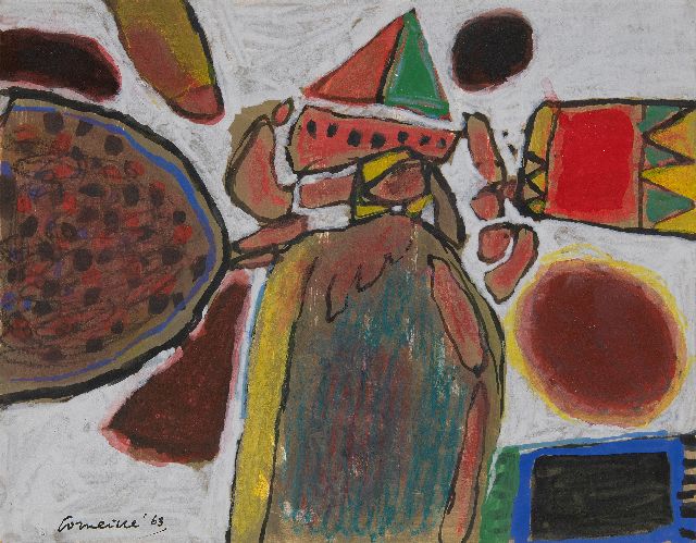 Corneille | La Grande Baigneuse, chalk and gouache on paper, 22.9 x 29.7 cm, signed l.l. and dated '63