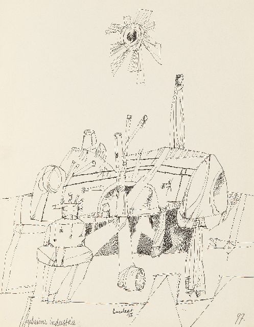 Lucebert (Lubertus Jacobus Swaanswijk)   | Geheime industrie (Secret industry), ink on paper 27.0 x 21.0 cm, signed l.c. and dated '56