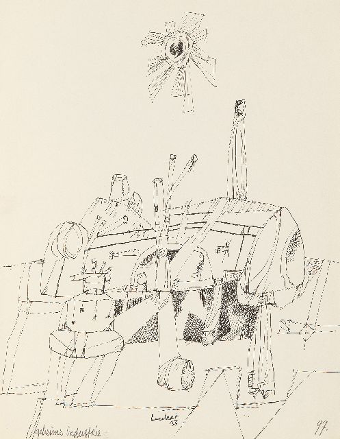 Lucebert | Geheime industrie (Secret industry), pen and ink on paper, 26.9 x 20.9 cm, signed l.c. and dated '56, without frame