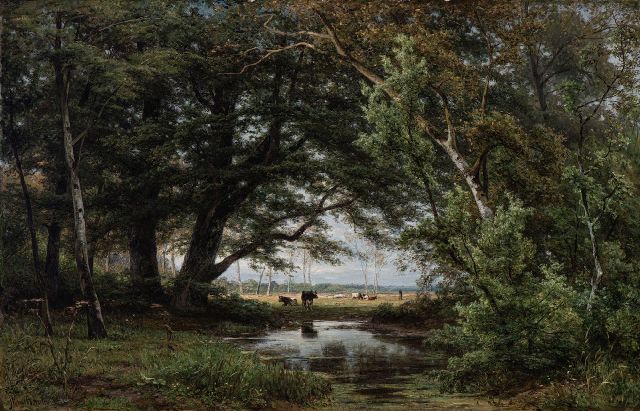 Jan Willem van Borselen | A forest view, oil on canvas, 76.0 x 120.0 cm, signed l.l.