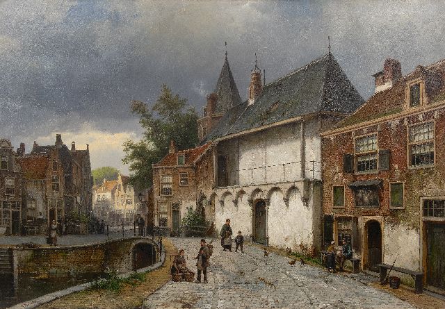 Koekkoek W.  | View of the Koppelpoort in Amersfoort, oil on canvas 86.5 x 125.5 cm, signed l.l.