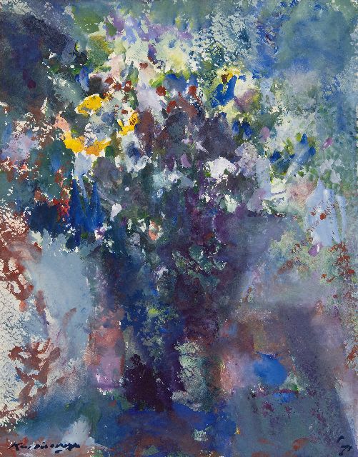 Kees Verwey | Still life with flowers, watercolour on paper, 51.0 x 40.5 cm, signed l.l. and dated '75