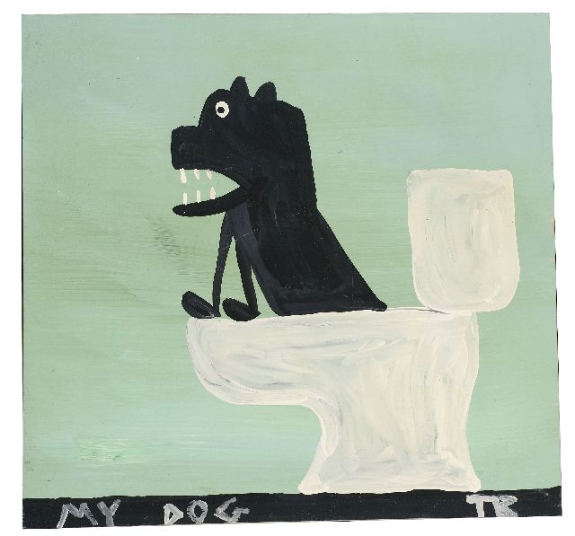 Tim Brown | My dog, acrylic on panel, 39.0 x 41.0 cm, signed l.r. with initials