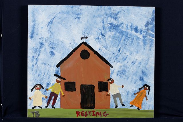Tim Brown | Resting, acrylic on panel, 42.0 x 48.0 cm, signed l.l. with initials