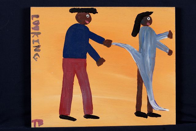 Tim Brown | Looking, acrylic on panel, 39.0 x 47.0 cm, signed l.l. with initials