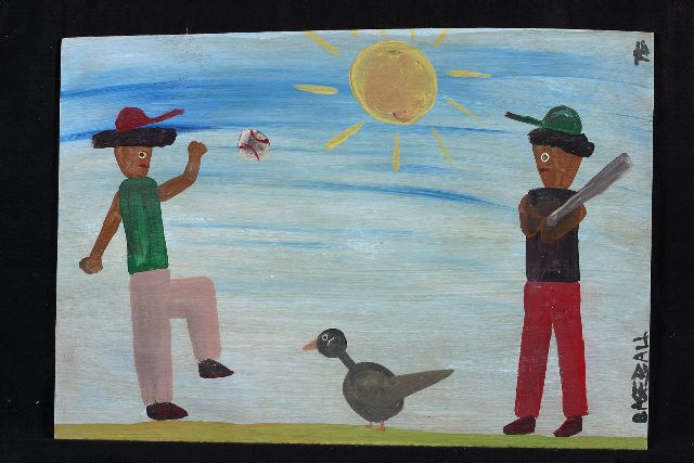 Tim Brown | Baseball, acrylic on panel, 38.0 x 55.0 cm, signed u.r. with initials