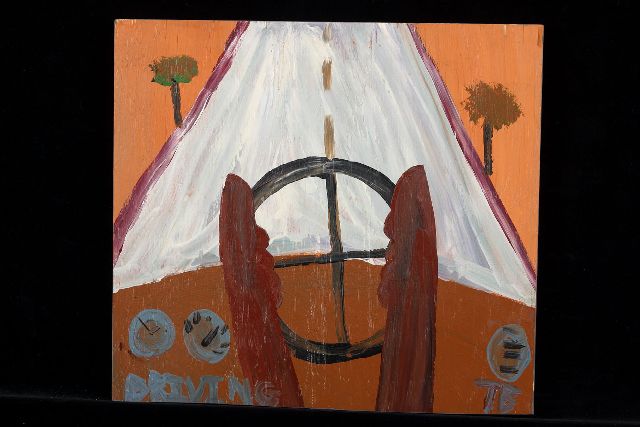 Tim Brown | Driving, acrylic on panel, 36.0 x 40.0 cm, signed l.r. with initials