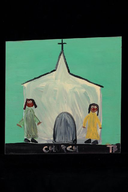 Tim Brown | Church, acrylic on panel, 41.0 x 42.0 cm, signed l.r. with initials