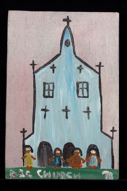 Tim Brown | Big church, acrylic on panel, 50.0 x 34.0 cm, signed l.r. with initials