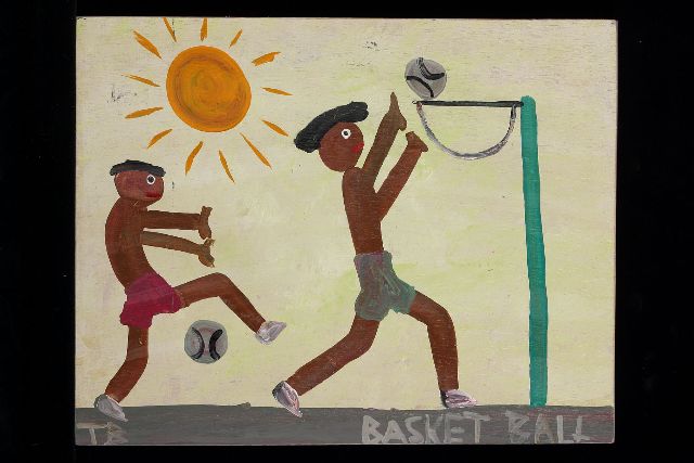 Brown T.  | Basket ball, acrylic on panel 38.0 x 48.0 cm, signed l.l. with initials