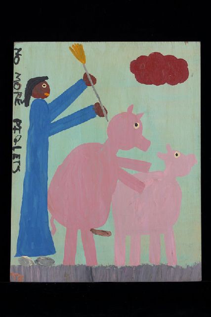 Tim Brown | No more piglets, acrylic on panel, 51.0 x 40.0 cm, signed l.l. with initials