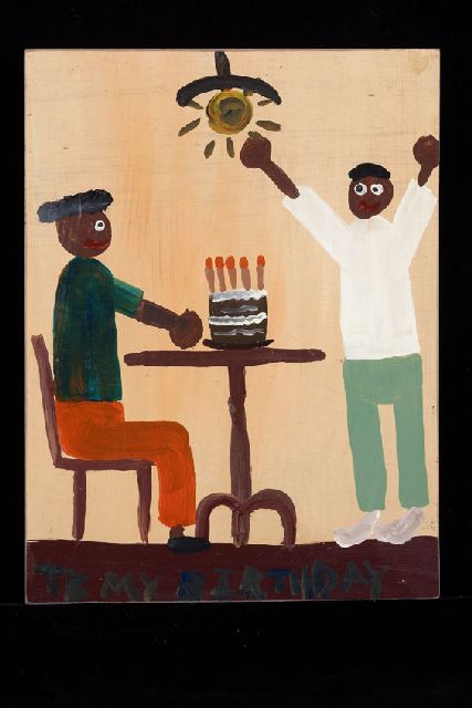 Brown T.  | My birthday, acrylic on panel 41.0 x 30.0 cm, signed l.l. with initials