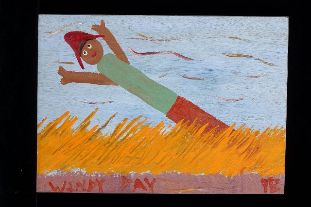 Brown T.  | Windy day, acrylic on panel 32.0 x 45.0 cm, signed l.r. with initials