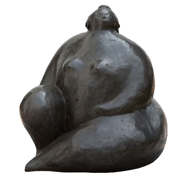 Hemert E. van | Saskia, patinated bronze 65.0 x 55.0 cm, signed with monogram on the side