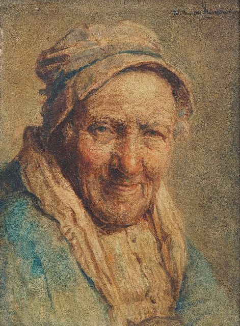 Willem van Nieuwenhoven | Portrait of a shepherd, oil on panel, 25.1 x 18.9 cm, signed u.r.