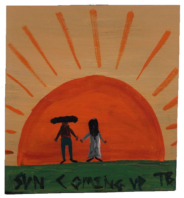 Tim Brown | Sun coming up, acrylic on panel, 42.0 x 39.0 cm, signed l.r. with initials