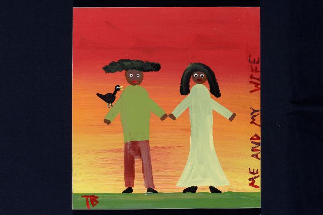 Tim Brown | Me and my wife, acrylic on panel, 43.0 x 30.0 cm, signed l.l. with initials
