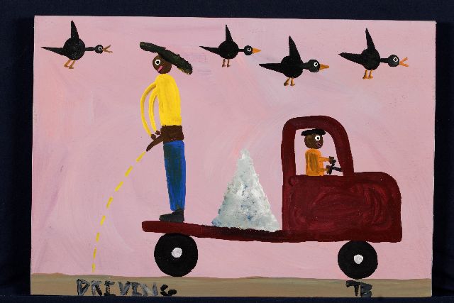Tim Brown | Driving, acrylic on panel, 39.0 x 57.0 cm, signed l.r. with initials