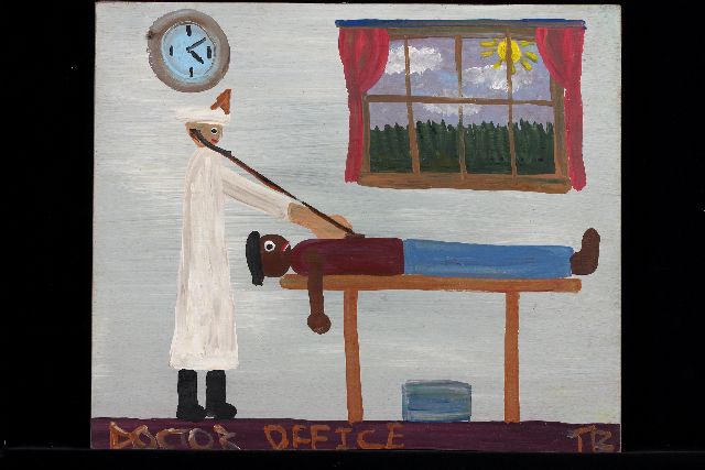 Tim Brown | Doctor office, acrylic on panel, 43.0 x 51.0 cm, signed l.r. with initials