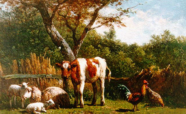 Berg S. van den | Cattle in a landscape, oil on panel 21.3 x 30.3 cm, signed l.l.