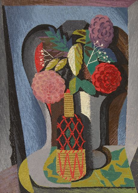 Hunziker F.  | Still life with flowers, oil on canvas 70.2 x 50.4 cm, signed l.l. and dated 7-1946