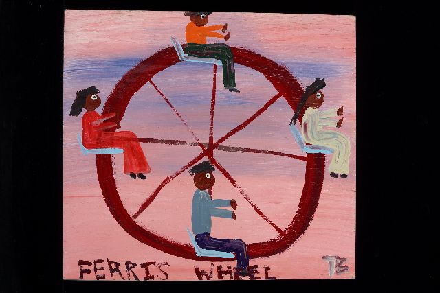Tim Brown | Ferris wheel, acrylic on panel, 37.0 x 40.0 cm
