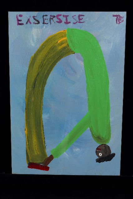 Brown T.  | Exsersise, acrylic on panel 52.0 x 36.0 cm, signed u.r. with initials