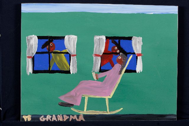 Tim Brown | Grandma, acrylic on panel, 43.0 x 57.0 cm, signed l.l. with initials