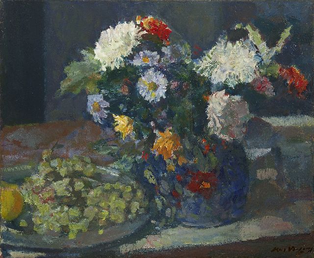 Kees Verwey | A still life with autumn flowers, oil on canvas, 50.6 x 60.7 cm, signed l.r.