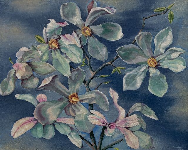 Frieda Hunziker | Magnolia, oil on canvas, 60.6 x 75.2 cm, signed l.r. and dated May/43