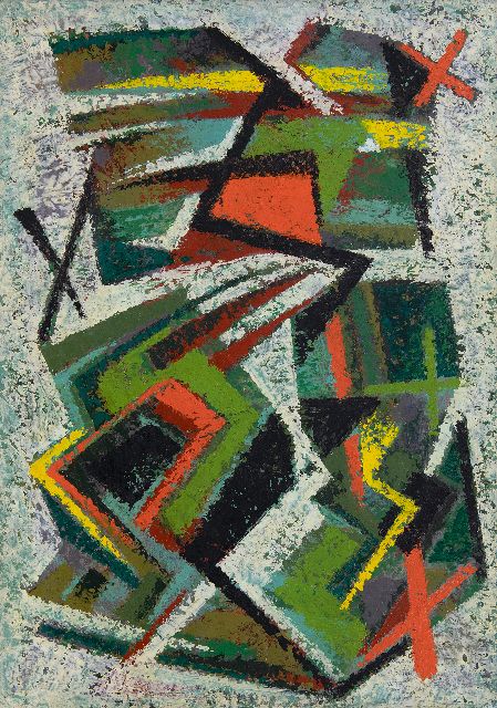 Frieda Hunziker | Bolts, oil on canvas, 70.4 x 50.2 cm, executed 1948