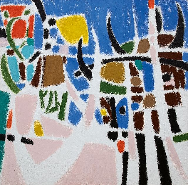 Frieda Hunziker | Goats behind fences, oil on canvas, 100.0 x 100.0 cm, signed on the reverse and executed 1953