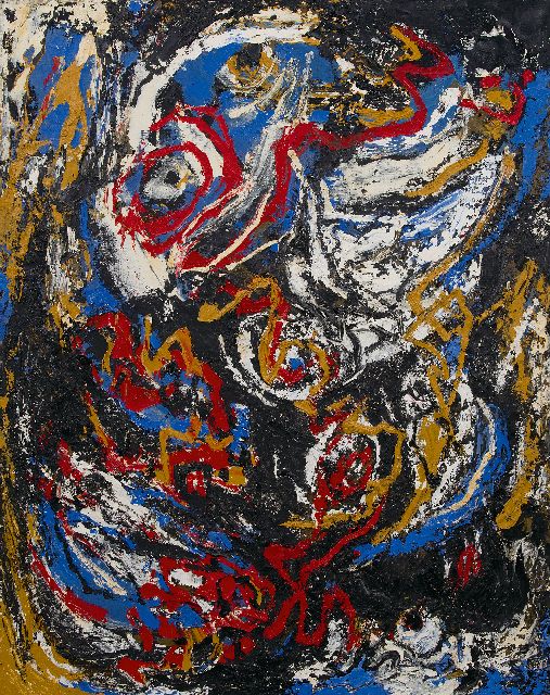 Frieda Hunziker | Composition, oil on canvas, 99.9 x 80.0 cm, executed 1963