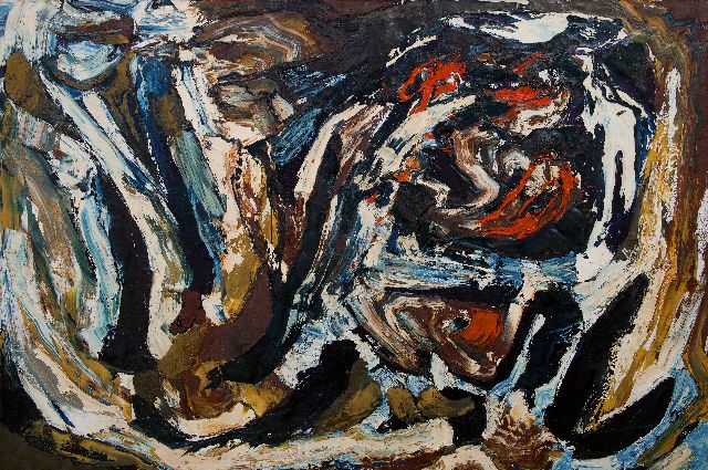 Frieda Hunziker | Nuit Mexicaine, oil on canvas, 100.0 x 150.2 cm, signed on the stretcher and executed 1963