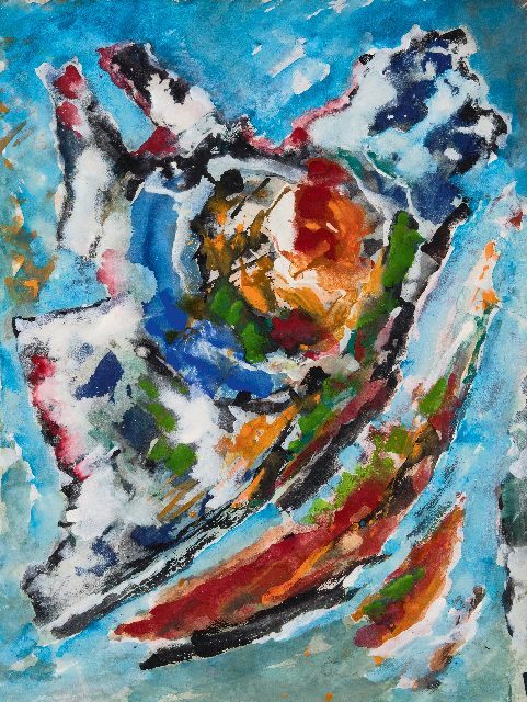 Frieda Hunziker | Composition, gouache on paper, 52.2 x 39.7 cm