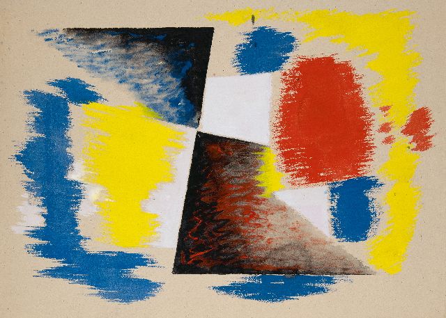 Frieda Hunziker | Composition, pencil and gouache on paper, 57.6 x 78.9 cm, signed on the reverse