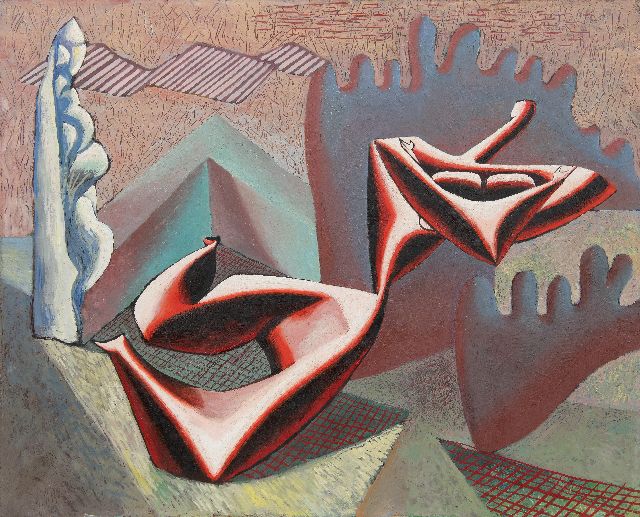 Wim Kersten | Red figure, oil on canvas, 75.3 x 92.3 cm, signed on the stretcher and painted ca. 1948