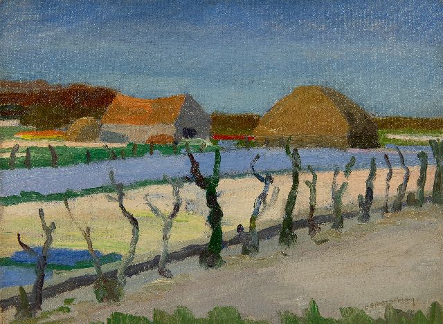 Dirk Smorenberg | Blooming bulb fields, oil on canvas, 30.0 x 39.9 cm, signed l.r. and without frame