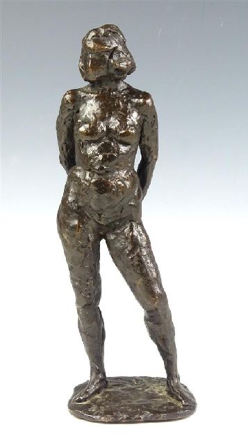 Hollandse School, 20e eeuw | Female nude, bronze, 30.0 x 10.2 cm, dated '99