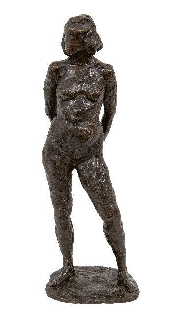 Hollandse School, 20e eeuw | Standing female nude, bronze, 30.0 x 10.2 cm, dated '99