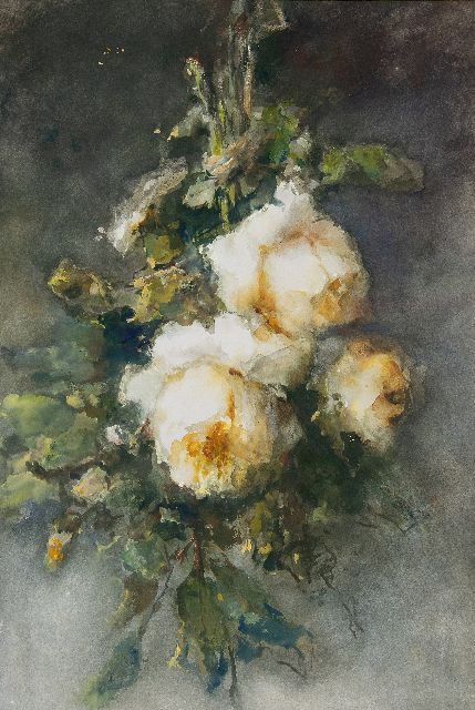 Roosenboom M.C.J.W.H.  | Yellow Roses, watercolour on paper 53.5 x 36.0 cm