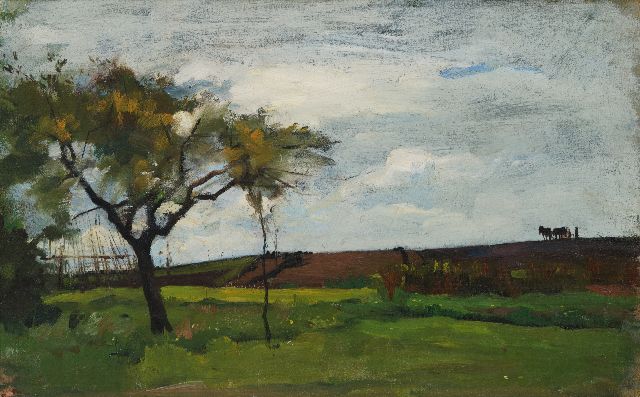 Floris Arntzenius | Landscape with horse and wagon, oil on canvas, 32.2 x 50.3 cm