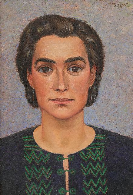 Willy Boers | Portrait of Frieda Hunziker, oil on canvas, 50.6 x 35.4 cm, signed u.r. and dated 1941