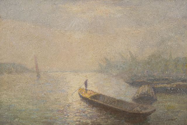 Ko Cossaar | On the river, oil on canvas, 42.7 x 62.0 cm, signed l.r. and without frame