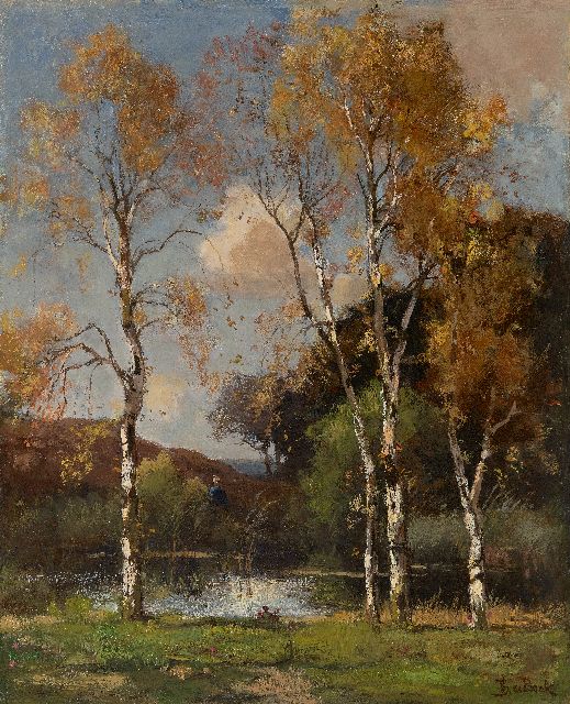 Théophile de Bock | A fen in a dune landscape, oil on panel, 46.4 x 37.6 cm, signed l.r.