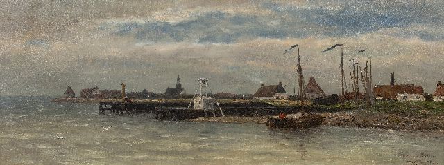 Willem Roelofs | Oude-Schild Ile de Texel, oil on canvas, 57.5 x 150.5 cm, signed l.r.