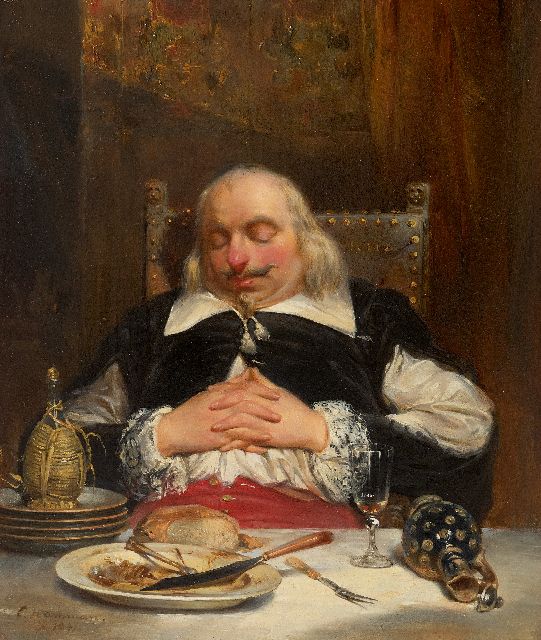 Edouard Hamman | Le gourmand, oil on panel, 32.9 x 27.9 cm, signed l.l. and dated 1841