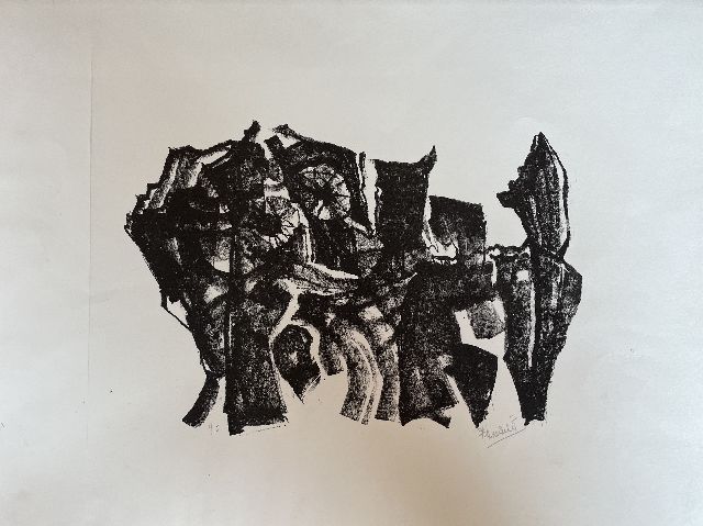 Frieda Hunziker | Dog, lithograph on paper, 39.0 x 52.5 cm, signed l.r. (in pencil) and executed ca. 1960