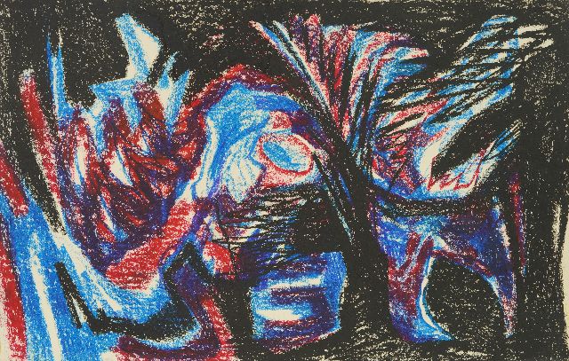 Frieda Hunziker | Study for 'Mexico', wax crayons on paper, 50.1 x 78.4 cm